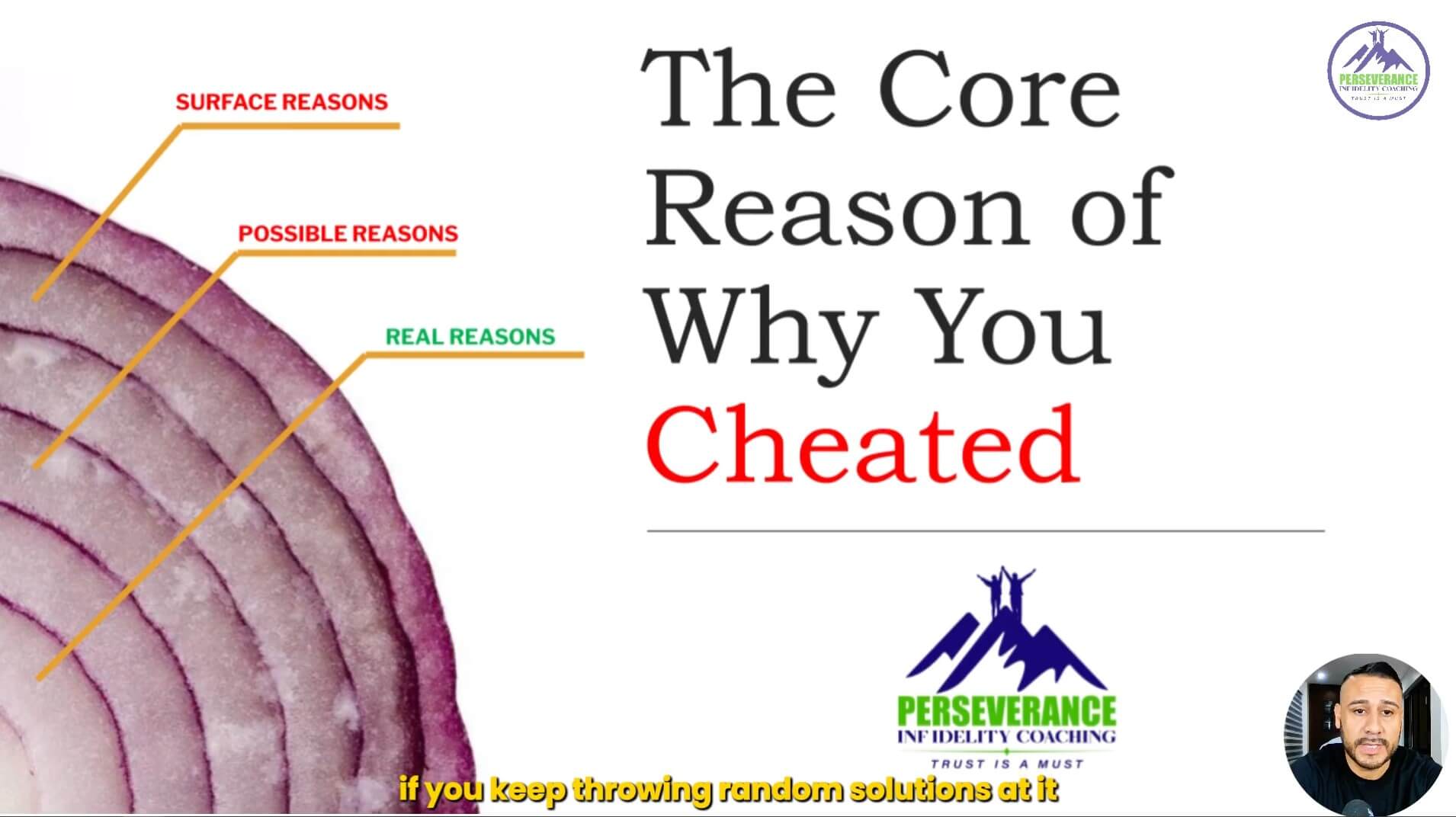 1_1 The Core Reason Why You Cheated. Perseverance Infidelity Coaching